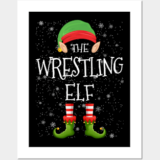 Wrestling Elf Family Matching Christmas Group Funny Pajama Xmas Posters and Art